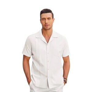 NWT White Short Sleeve lightweight shirt Sz M